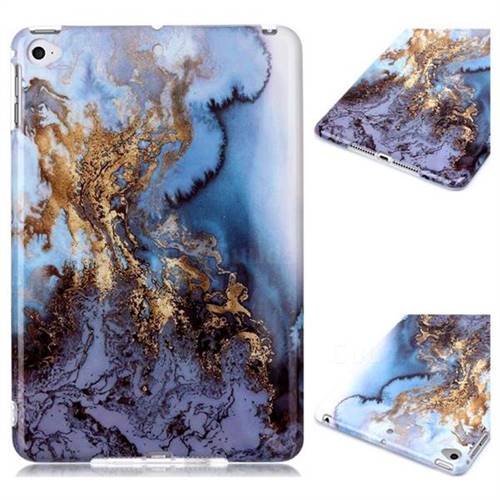 Sea Blue Marble Clear Bumper Glossy Rubber Silicone Phone Case for iPad Mini  5 Mini5 - Back Cover - Guuds
