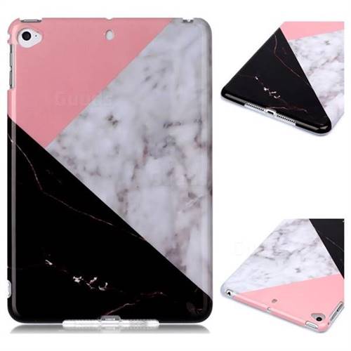 Tricolor Marble Clear Bumper Glossy Rubber Silicone Phone Case for iPad Mini 5 Mini5