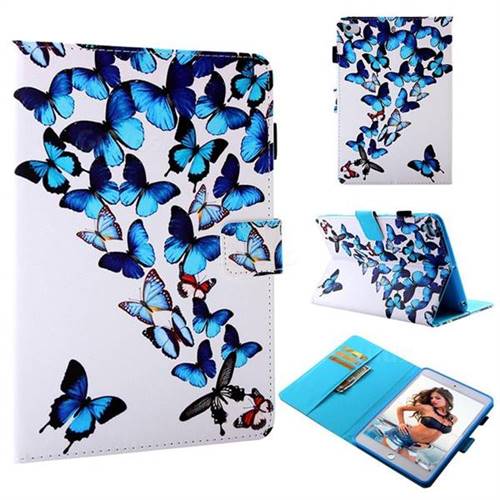 Blue Vivid Butterflies Folio Stand Leather Wallet Case for iPad Mini 5 Mini5