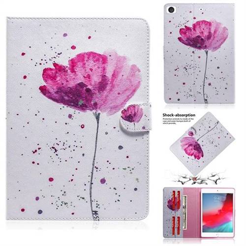 Purple Orchid Painting Tablet Leather Wallet Flip Cover for iPad Mini 5 Mini5