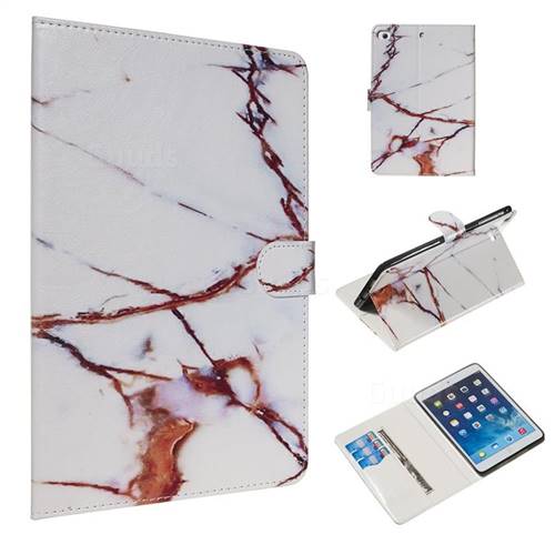 White Gold Marble Smooth Leather Tablet Wallet Case for iPad Mini 5 Mini5