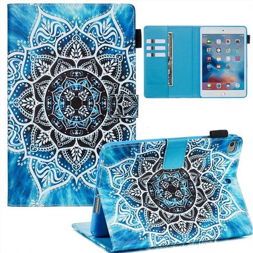 Underwater Mandala Flower Matte Leather Wallet Tablet Case for iPad Mini 5 Mini5