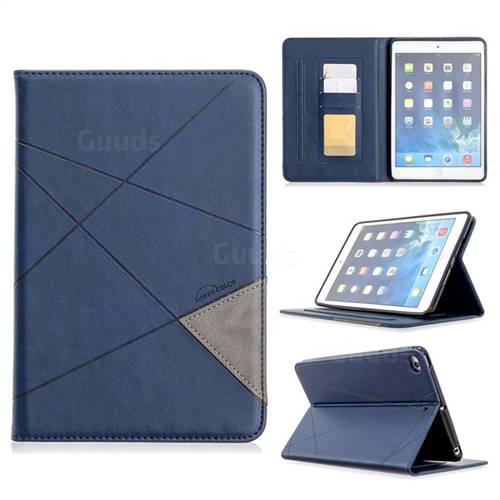 Binfen Color Prismatic Slim Magnetic Sucking Stitching Wallet Flip Cover for iPad Mini 5 Mini5 - Blue