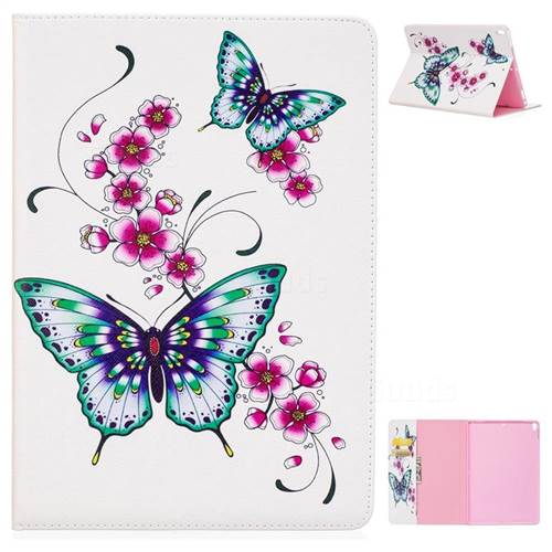 Peach Butterflies Folio Stand Leather Wallet Case for iPad Pro 10.5