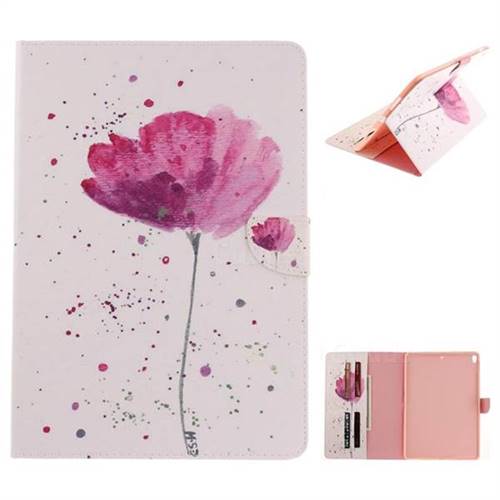Purple Orchid Painting Tablet Leather Wallet Flip Cover for iPad Pro 10.5