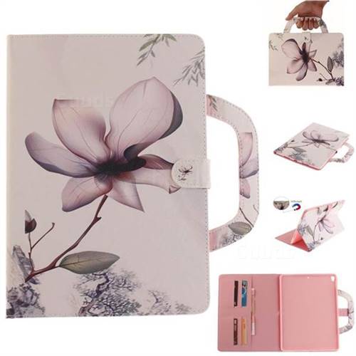 Magnolia Flower Handbag Tablet Leather Wallet Flip Cover for iPad Pro 10.5