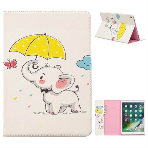Umbrella Elephant Folio Stand Tablet Leather Wallet Case for iPad Pro 10.5