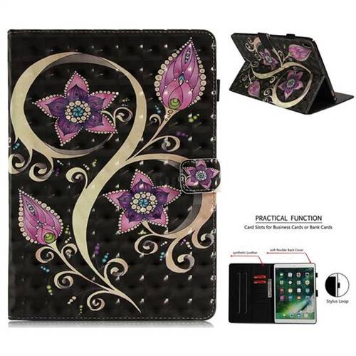 Peacock Flower 3D Painted Leather Wallet Tablet Case for iPad Pro 10.5
