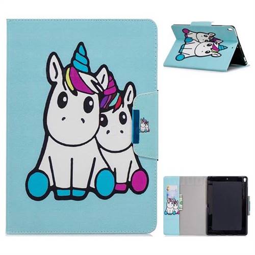 Couple Unicorn Folio Flip Stand Leather Wallet Case for iPad Pro 10.5