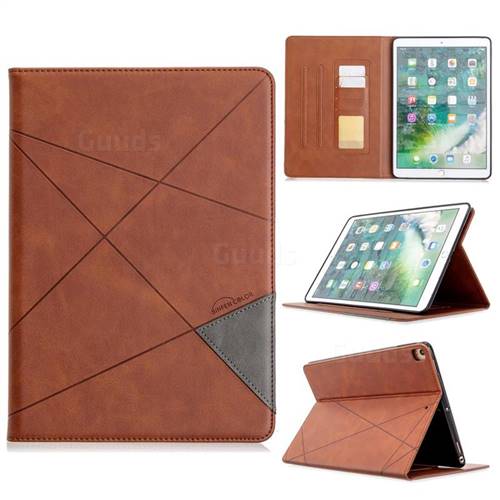 Binfen Color Prismatic Slim Magnetic Sucking Stitching Wallet Flip Cover for iPad Pro 10.5 - Brown