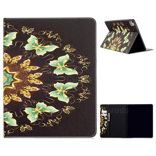 Circle Butterflies Folio Stand Tablet Leather Wallet Case for Apple iPad Pro 12.9 (2020)