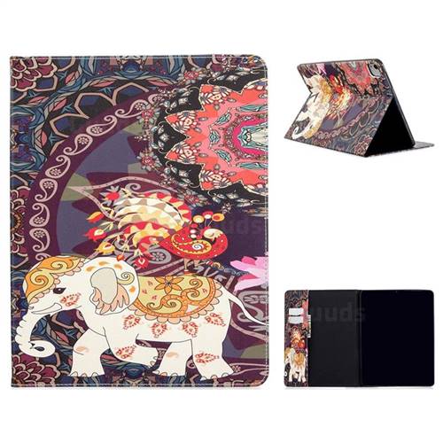 Totem Flower Elephant Folio Stand Tablet Leather Wallet Case for Apple iPad Pro 12.9 (2020)