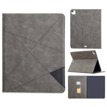 Binfen Color Prismatic Slim Magnetic Sucking Stitching Wallet Flip Cover for Apple iPad Pro 12.9 (2020) - Gray