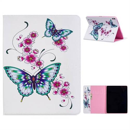 Peach Butterflies Folio Stand Leather Wallet Case for Apple iPad Pro 12.9 (2018)