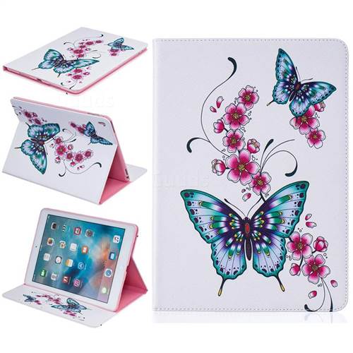 Peach Butterflies Folio Stand Leather Wallet Case for iPad Pro 9.7 2016 9.7 inch