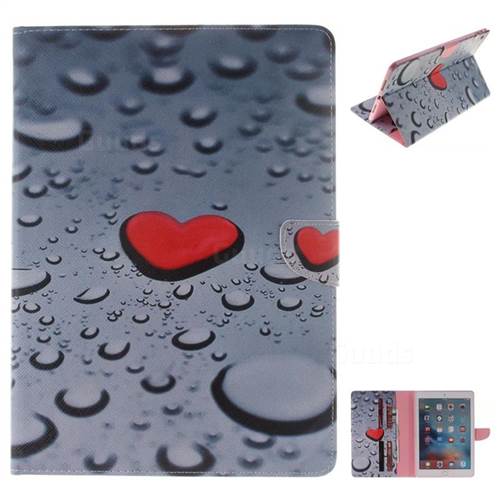 Heart Raindrop Painting Tablet Leather Wallet Flip Cover for iPad Pro 9.7 2016 9.7inch