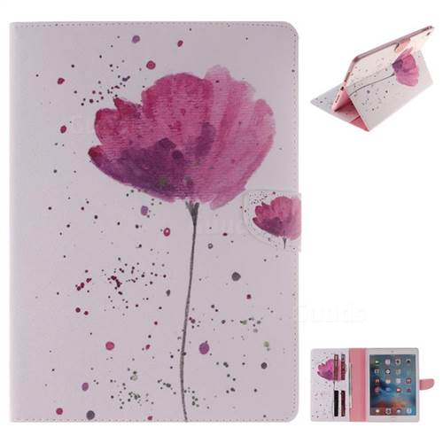 Purple Orchid Painting Tablet Leather Wallet Flip Cover for iPad Pro 9.7 2016 9.7inch