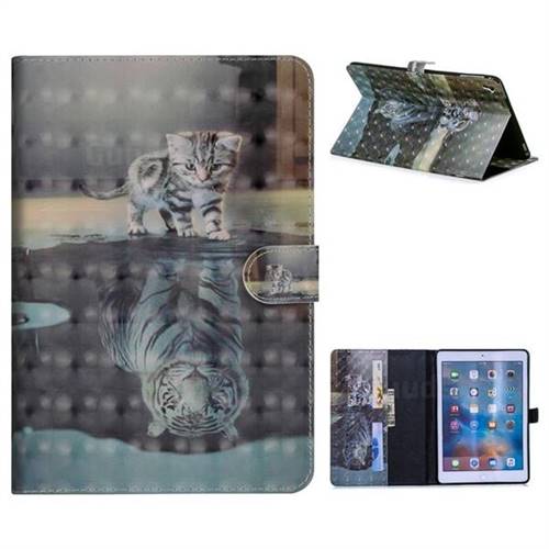 Tiger and Cat 3D Painted Leather Tablet Wallet Case for iPad Pro 9.7 2016 9.7 inch