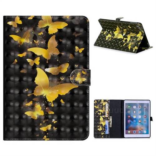 Golden Butterfly 3D Painted Leather Tablet Wallet Case for iPad Pro 9.7 2016 9.7 inch