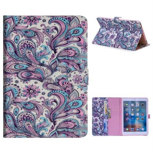 Swirl Flower 3D Painted Leather Tablet Wallet Case for iPad Pro 9.7 2016 9.7 inch