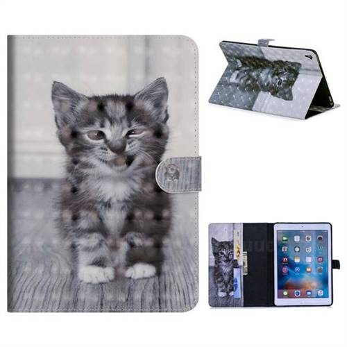 Smiling Cat 3D Painted Leather Tablet Wallet Case for iPad Pro 9.7 2016 9.7 inch