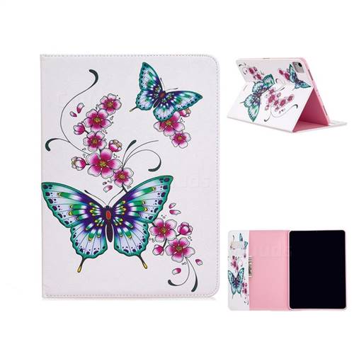 Peach Butterflies Folio Stand Leather Wallet Case for Apple iPad Pro 11 (2020)