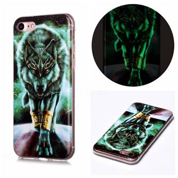 Wolf King Noctilucent Soft TPU Back Cover for iPhone SE 2020