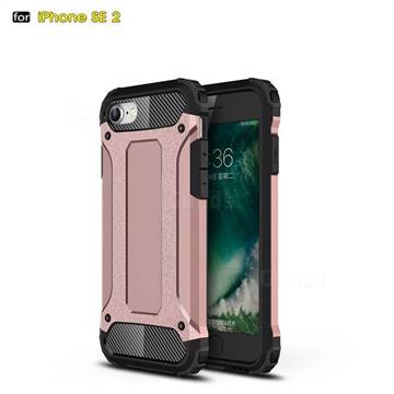 King Kong Armor Premium Shockproof Dual Layer Rugged Hard Cover for iPhone SE 2020 - Rose Gold