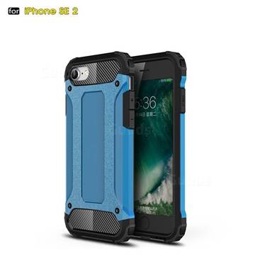 King Kong Armor Premium Shockproof Dual Layer Rugged Hard Cover for iPhone SE 2020 - Sky Blue