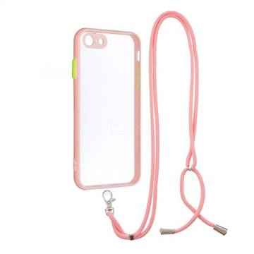 Necklace Cross-body Lanyard Strap Cord Phone Case Cover for iPhone SE 2020 - Pink