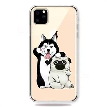 Selfie Dog Clear Varnish Soft Phone Back Cover for iPhone 11 Pro (5.8 inch)
