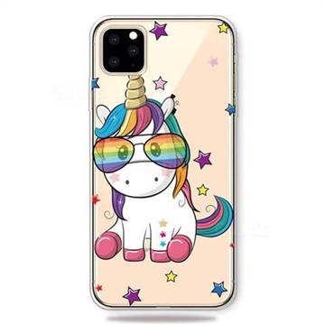Glasses Unicorn Clear Varnish Soft Phone Back Cover for iPhone 11 Pro (5.8 inch)