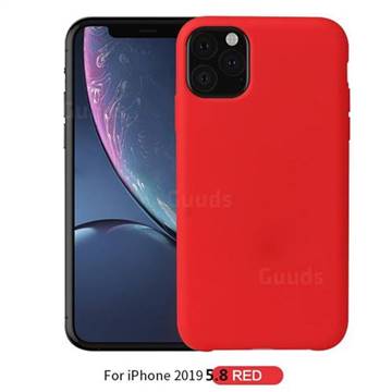 Howmak Slim Liquid Silicone Rubber Shockproof Phone Case Cover for iPhone 11 Pro (5.8 inch) - Red