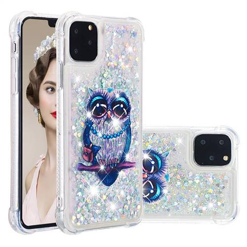 Sweet Gray Owl Dynamic Liquid Glitter Sand Quicksand Star TPU Case for iPhone 11 Pro (5.8 inch)