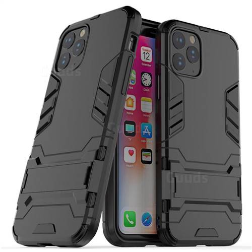 Armor Premium Tactical Grip Kickstand Shockproof Dual Layer Rugged Hard Cover for iPhone 11 Pro (5.8 inch) - Black