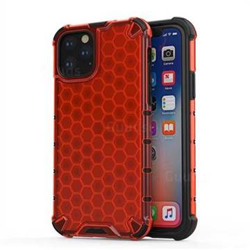 Honeycomb TPU + PC Hybrid Armor Shockproof Case Cover for iPhone 11 Pro (5.8 inch) - Red