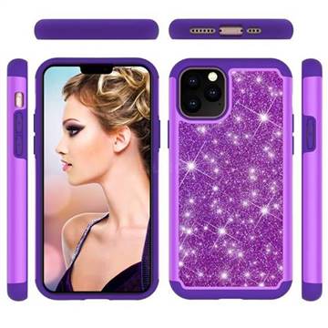 Glitter Rhinestone Bling Shock Absorbing Hybrid Defender Rugged Phone Case Cover for iPhone 11 Pro (5.8 inch) - Purple