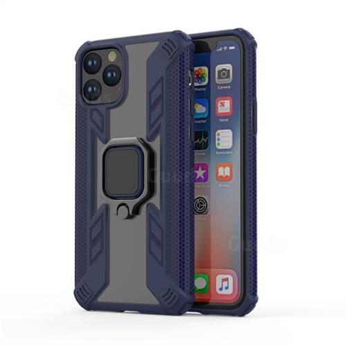 Predator Armor Metal Ring Grip Shockproof Dual Layer Rugged Hard Cover for iPhone 11 Pro (5.8 inch) - Blue