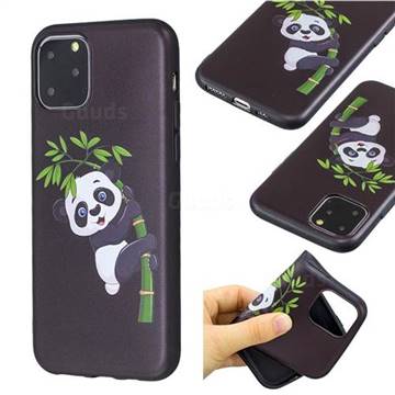 Bamboo Panda 3D Embossed Relief Black Soft Back Cover for iPhone 11 Pro (5.8 inch)