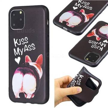 Lovely Pig Ass 3D Embossed Relief Black Soft Back Cover for iPhone 11 Pro (5.8 inch)