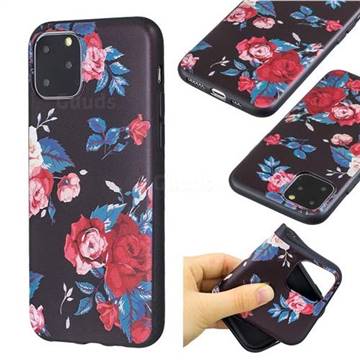Safflower 3D Embossed Relief Black Soft Back Cover for iPhone 11 Pro (5.8 inch)