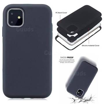 Matte PC + Silicone Shockproof Phone Back Cover Case for iPhone 11 Pro (5.8 inch) - Black