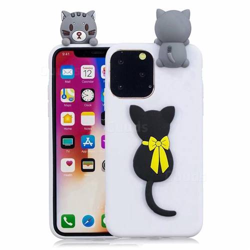 Little Black Cat Soft 3D Climbing Doll Soft Case for iPhone 11 Pro (5.8 inch)