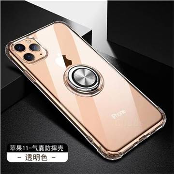 Anti-fall Invisible Press Bounce Ring Holder Phone Cover for iPhone 11 Pro (5.8 inch) - Transparent