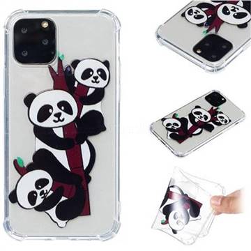 Three Pandas Anti-fall Clear Varnish Soft TPU Back Cover for iPhone 11 Pro (5.8 inch)