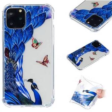 Peacock Butterfly Anti-fall Clear Varnish Soft TPU Back Cover for iPhone 11 Pro (5.8 inch)