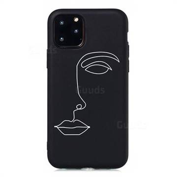 Half face Stick Figure Matte Black TPU Phone Cover for iPhone 11 Pro (5.8 inch)