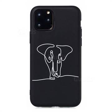 Elephant Stick Figure Matte Black TPU Phone Cover for iPhone 11 Pro (5.8 inch)