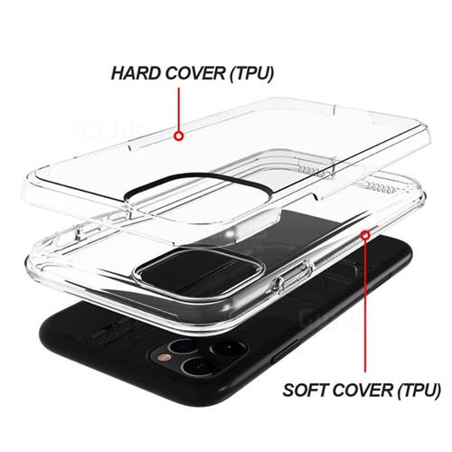 Transparent 2 in 1 Drop-proof Cell Phone Back Cover for iPhone 11 Pro ...