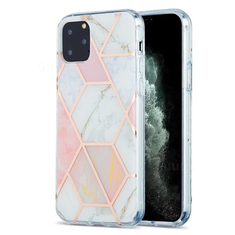 Pink White Marble Pattern Galvanized Electroplating Protective Case Cover for iPhone 11 Pro (5.8 inch)